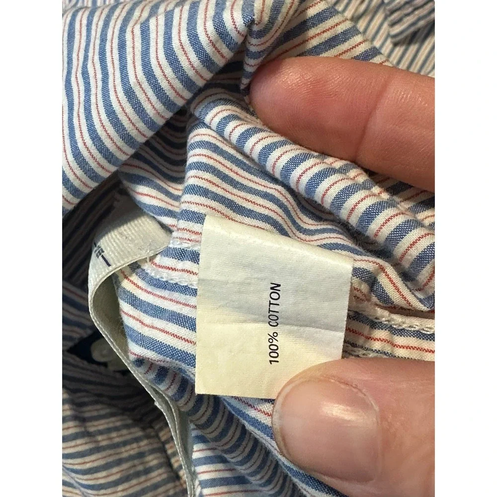 GAP Kids XS Blue White Striped Long Sleeve‎ Button Down Shirt Boy Girl